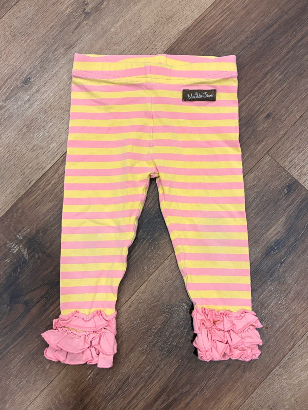Matilda Jane Busy Bee The Adventure Begins Leggings Pink Stripe Bottoms 12-18m